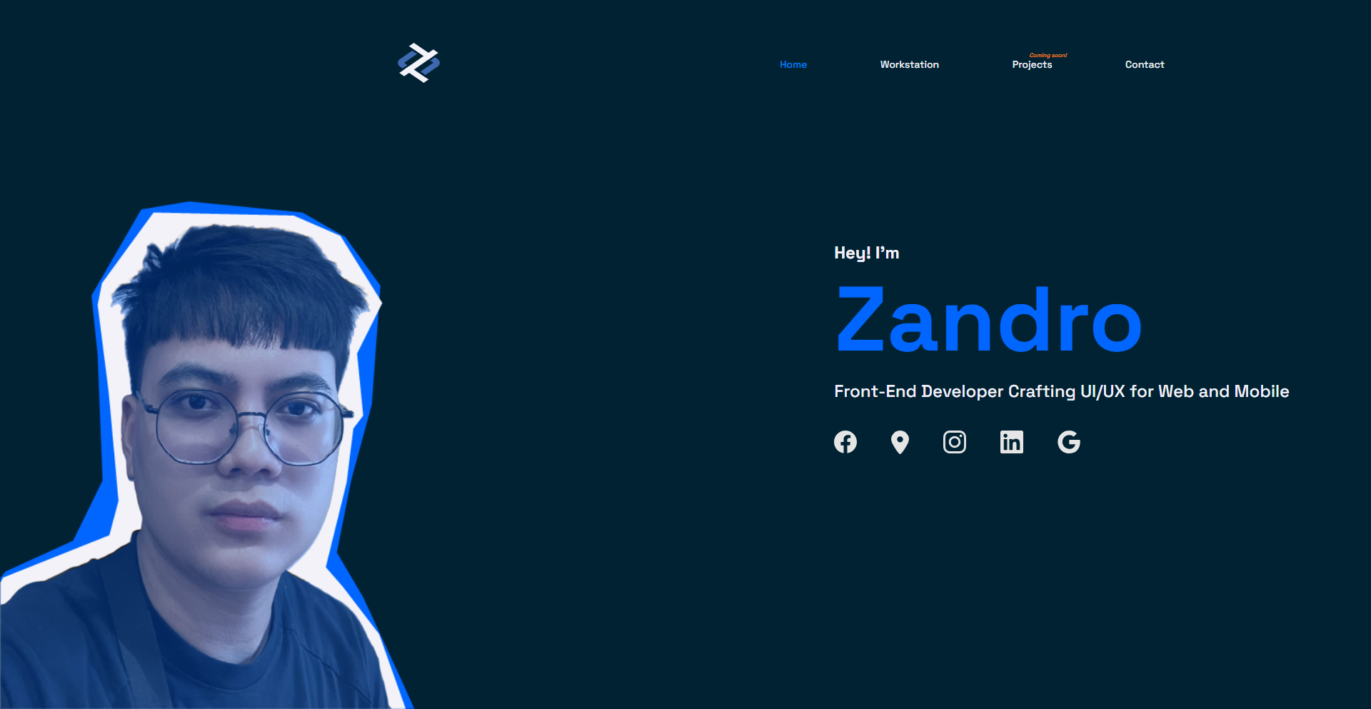 snippet of zandro.dev version 2